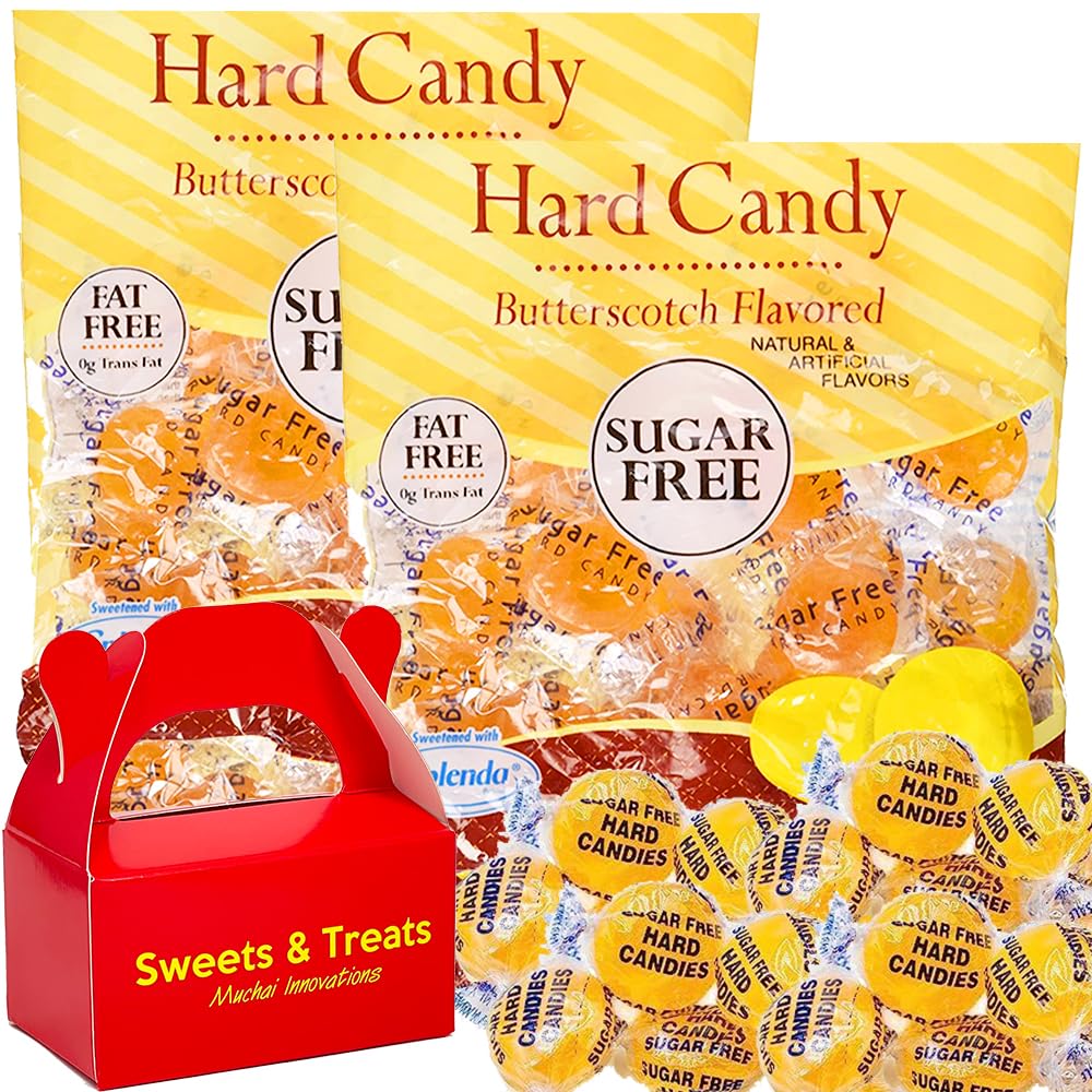 Sugar Free Butterscotch Hard Candy | Individually Wrapped, Fat-Free, 0 Trans Fat, Sugarfree | Rich Buttley Creamy & Sweet - Yell