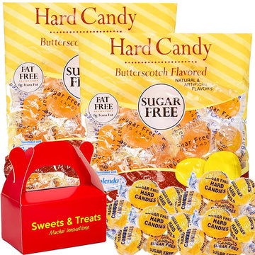 Sugar Free Butterscotch Hard Candy | Individually Wrapped, Fat-Free, 0 Trans Fat, Sugarfree | Rich Buttley Creamy & Sweet - Yell