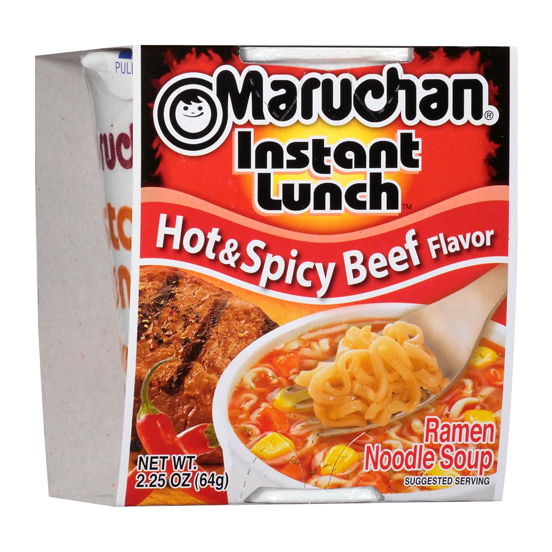 Maruchan Instant Lunch Hot & Spicy Beef, 2.25 Oz, Pack of 12