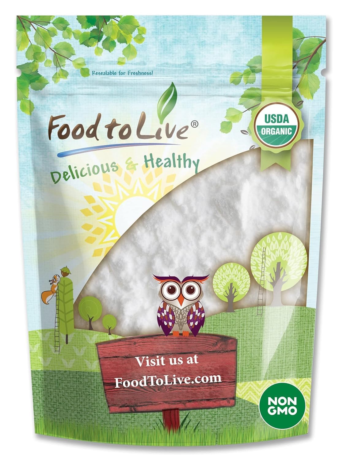 Food to Live Organic Arrowroot Flour, 8 Ounces - Non-GMO Powder, Fine Starch, Grain-Free, Vegan, Bulk. Rich in Dietary Fiber. Na