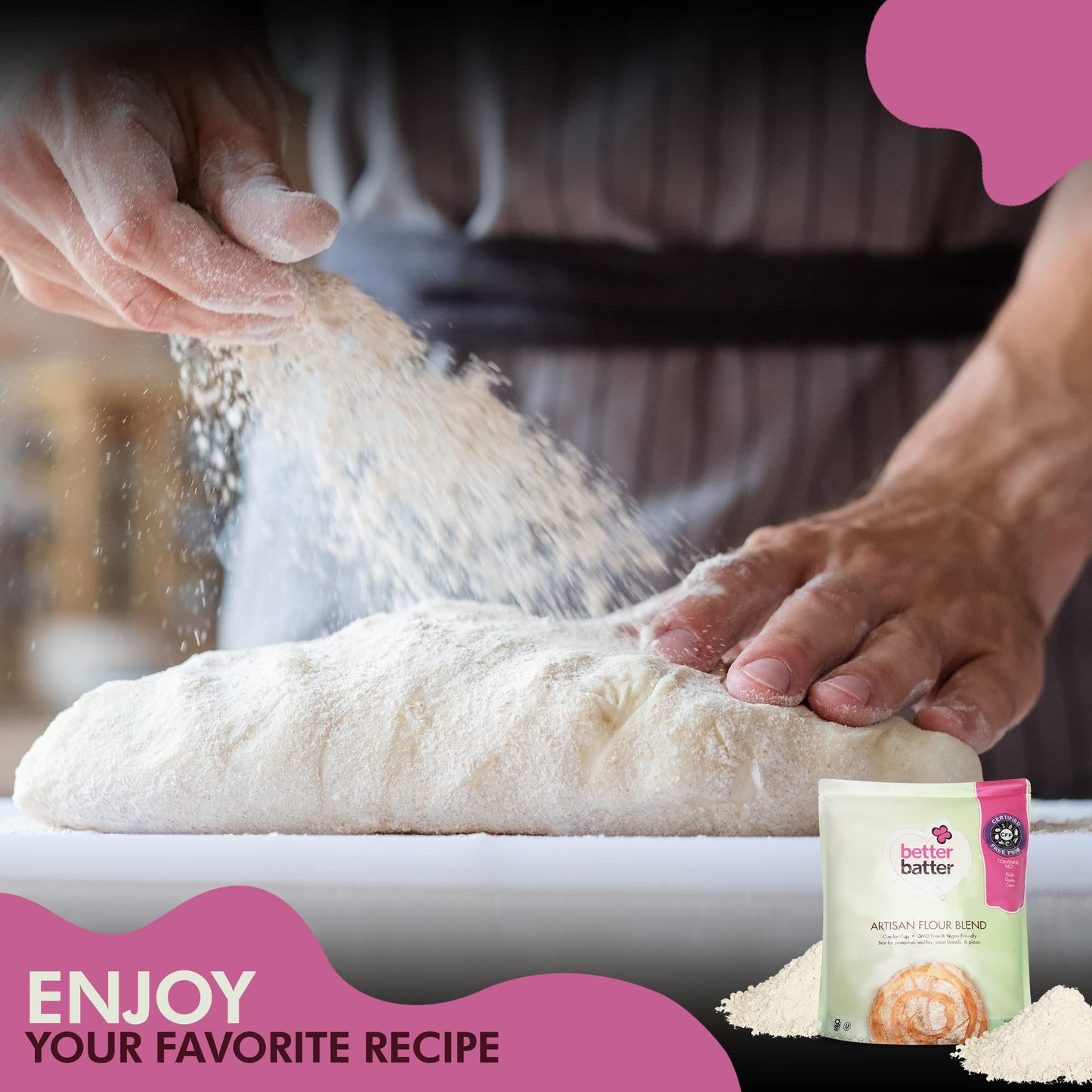 Better Batter Artisan Multipurpose Flour Blend, Certified Gluten-Free, Non-Gmo, Vegan Friendly, Kosher, Top 10 Allergen Free, Cup For Cup Baking Alternative To Regular Flour, Celiac Friendly, 2.5Lb