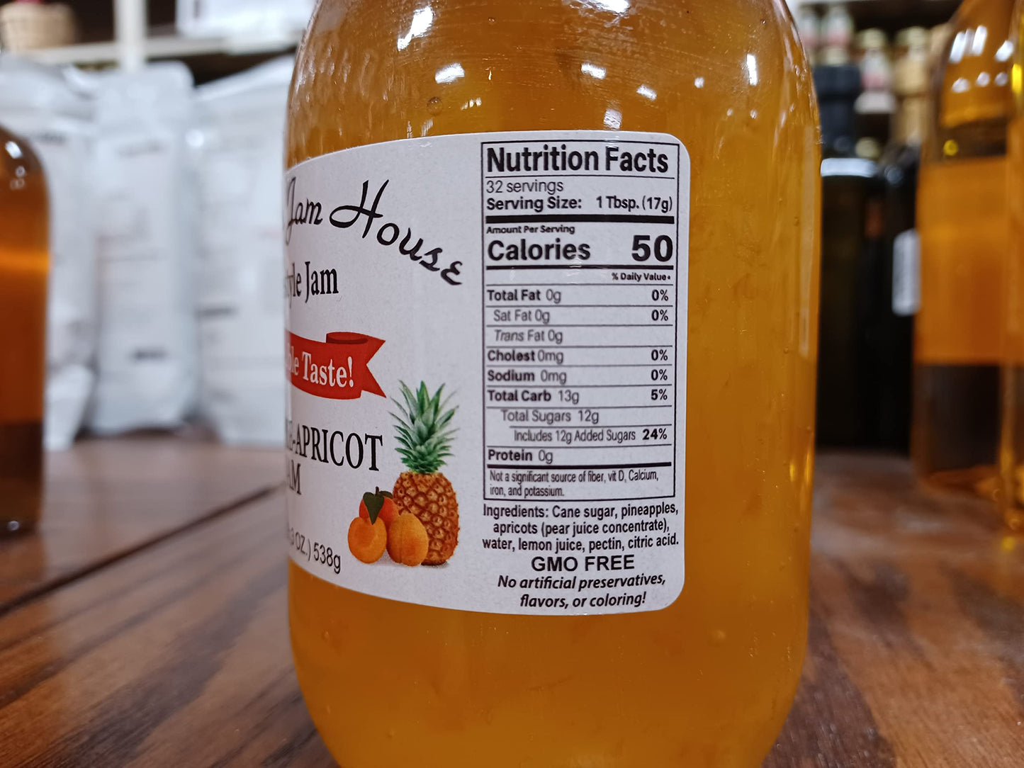 Grandma'S Jam House All Natural Usa Made Homestyle Pineapple Apricot Jam, 19 Oz