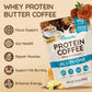 Veltracha Whey Protein Coffee, Collagen Protein Iced Coffee with Prebiotic Mushrooms & Butter, Natural Energy without Jitters -