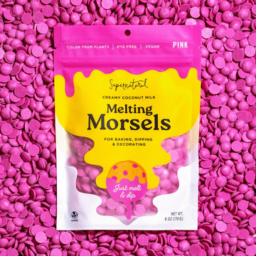 Supernatural Dye-Free Melting Morsels, Pink - Plant-Based, Vegan, Kosher, No Artificial Colors, 6Oz