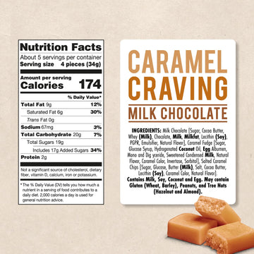 Darrell Lea Caramel Craving Chocolate Bar, Premium 6.4 Ounce Chocolate Bar Filled With Caramel Fudge & Caramel Chips | 100% Sust