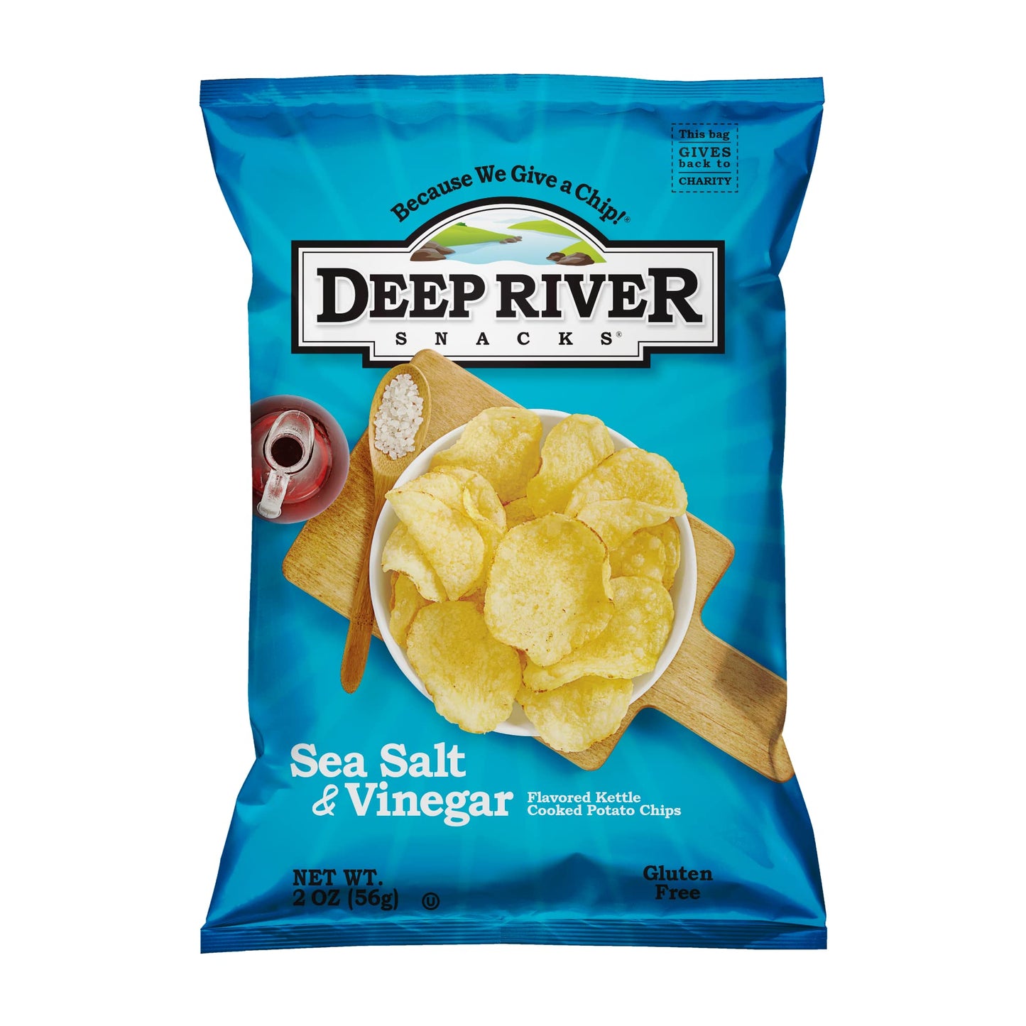 Deep River Snacks Sea Salt & Vinegar Kettle Cooked Potato Chips, 2 Ounce (Pack Of 24)