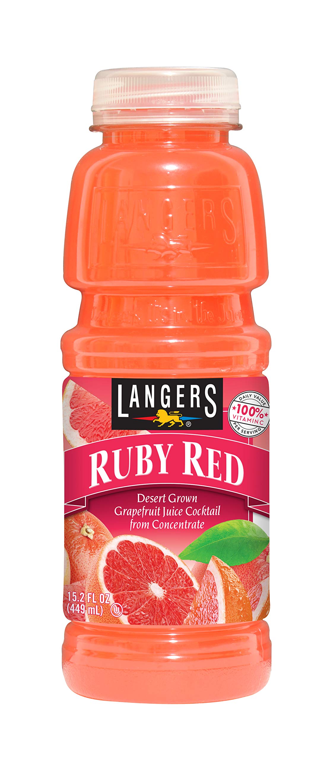 Langers Ruby Red Gfruit Juice Cocktail  15.2 Fl Oz (Pack of 12)