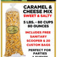 Bulk Caramel Popcorn & Cheese Popcorn Mix-Sweet & Salty-Chicago Mix-Free Sanitary Scooper & 20 Gift Bags Included!
