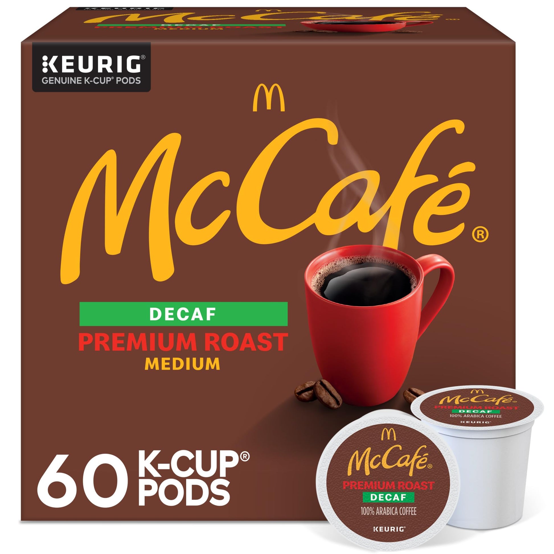 McCafe Premium Roast Decaf Coffee K-Cup Pods, 60 Count (6 Packs of 10), Decaffeinated Coffee