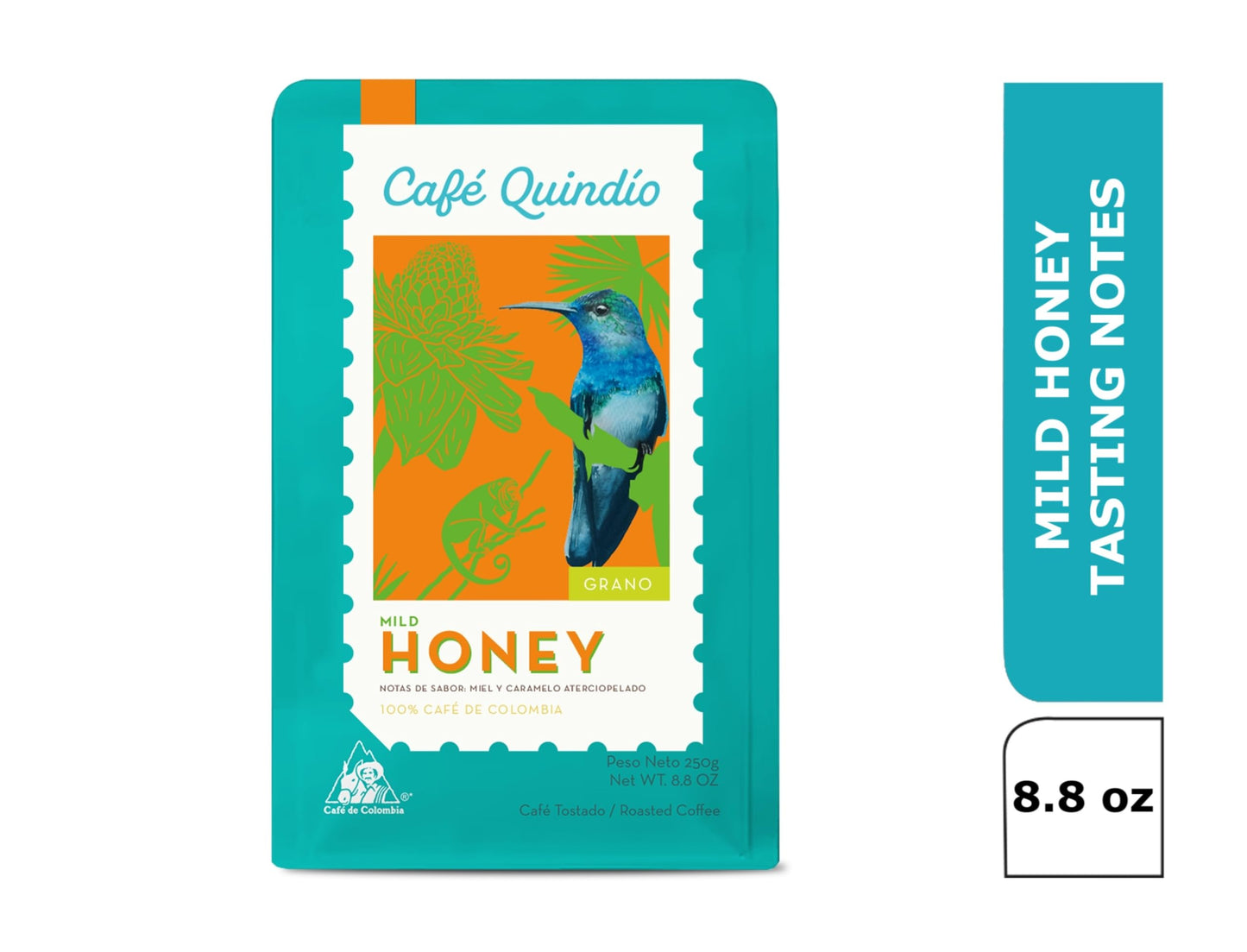 Cafe Quindio Specialty Harvest - Medium Roast 100% Colombian Excelso Whole Bean Arabica Coffee With Natural Mild Honey Tasting N