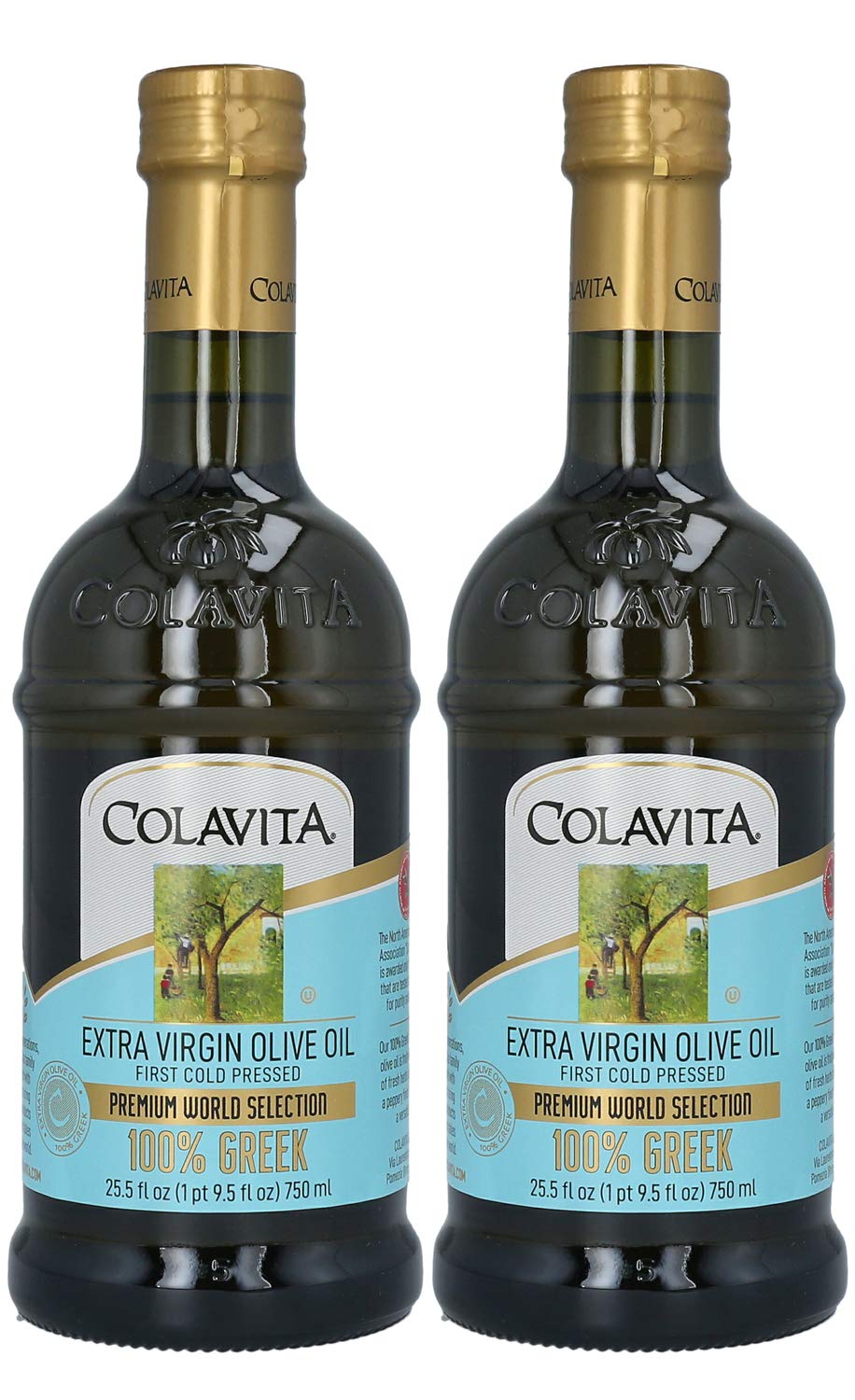 Colavita Greek Extra Virgin Olive Oil Pack Of 2 Glass Bottle