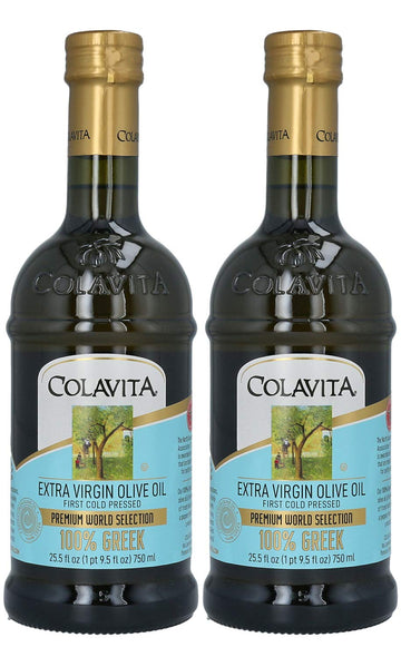 Colavita Greek Extra Virgin Olive Oil Pack Of 2 Glass Bottle