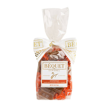 Béquet Caramel - Chipotle Caramel - Candy Individually Wrapped - Gourmet Caramel Candy - Made In Montana - Kosher (Star D) And Gluten Free - 8 Oz Gift Bag