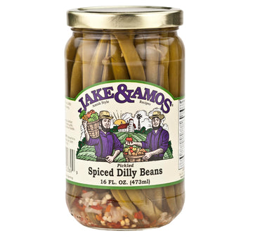Jake & Amos Pickled Spiced Dilly Beans, 16 Oz. Jar (Pack of 2)