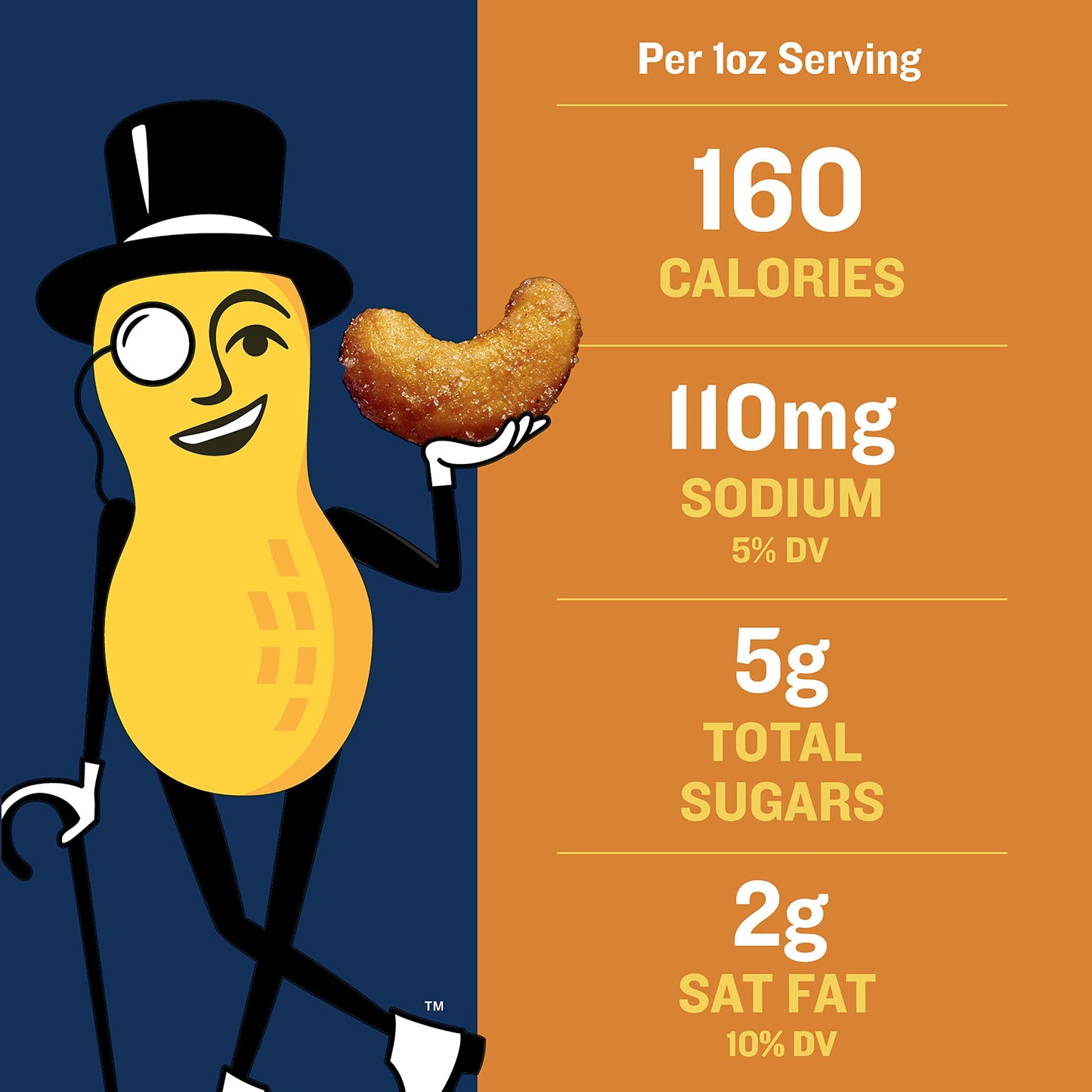 PLANTERS Deluxe Honey Roasted Whole Cashews, Sweet & Salty Snacks, 8.25oz (3 Canisters)