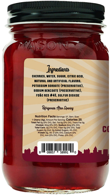 Barrel Roll Bar Essentials Premium Maraschino Cocktail Cherries - 16 Ounce, USA Made, Slow-Cooked Garnish for Drinks and Desserts