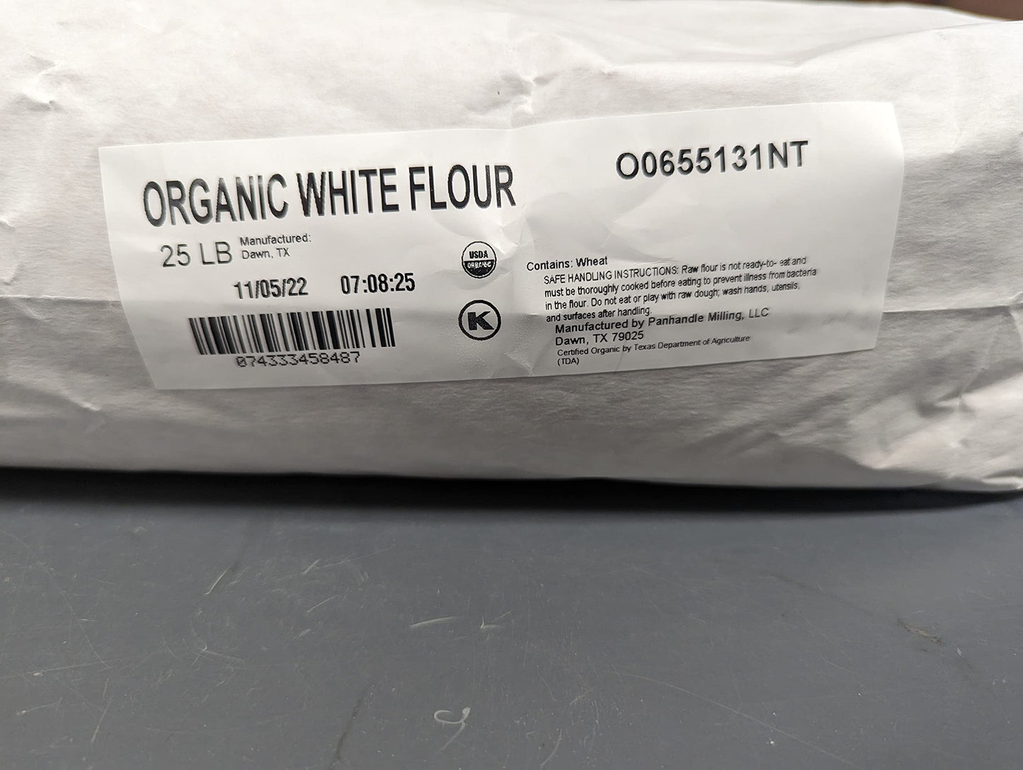 Arrowhead Mills Flour, Unbleached White, 95% Organic, 25 Lb