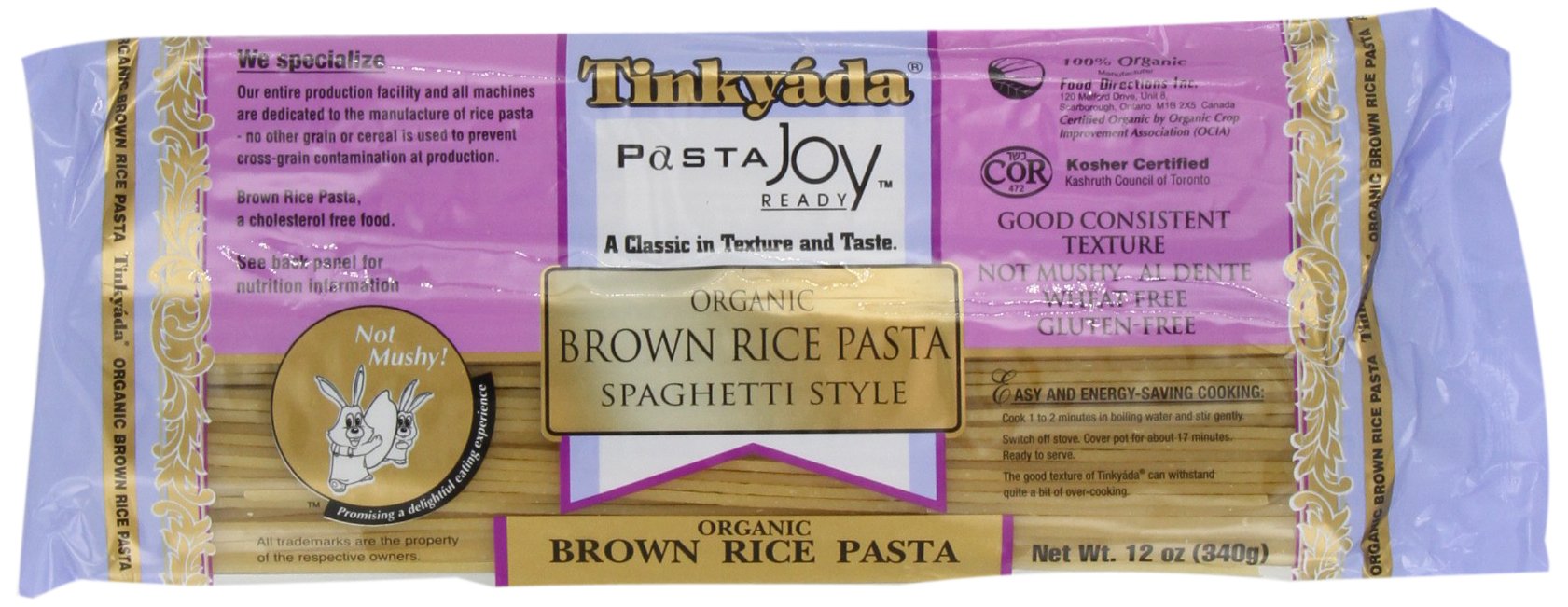 Tinkyada Brown Rice Pasta, Spaghetti, Organic, 12-Ounce (Pack Of 6)