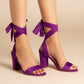 Trary Purple Heels, Platform Heels For Women, Lace Up Heels For Women, Short Heels For Women,Low Heels For Women Lavender Heels,