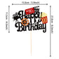 1 Pcs Movie Night Cake Topper Happy Birthday Sign Cake Pick Decorations For Theater Video Recorder Roll Camera Popcorn Hollywood