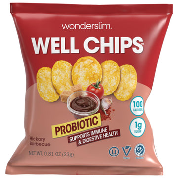 WonderSlim Potato Well Chips, Hickory Barbecue, With Probiotics & Immune Support, Vegan, Gluten Free (12ct)