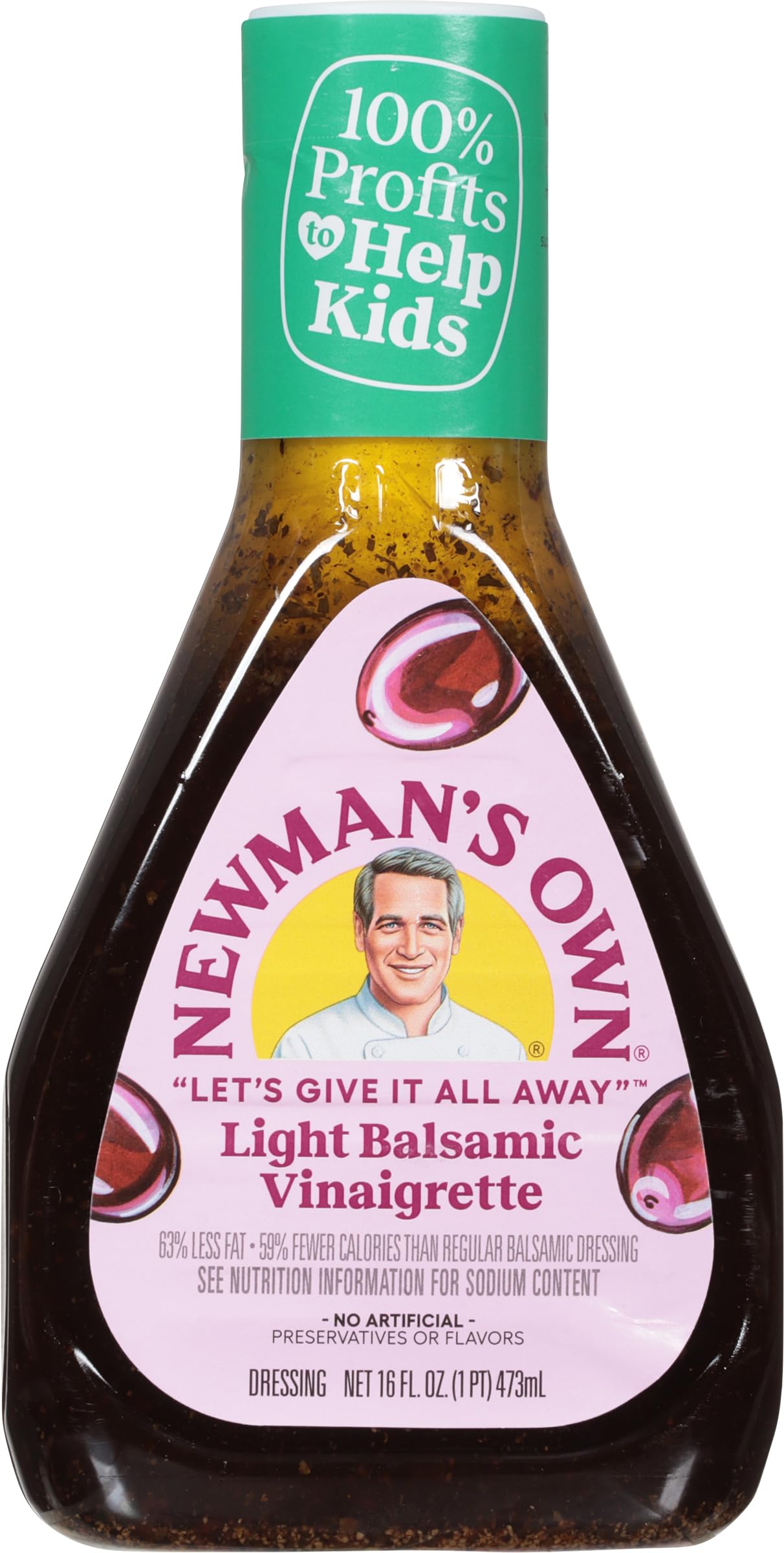 Newmans Own Light Balsamic Vinaigrette Salad Dressing, 16 oz (Pack of 6)