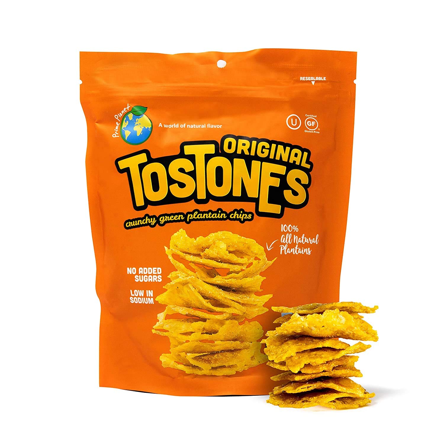 Tostones, Green Plantains, Re-Sealable Bag, Crunchy Chips, Plantains, Palm Oil And Salt, 3.53 Oz Per Unit, Original, 1 Pack,