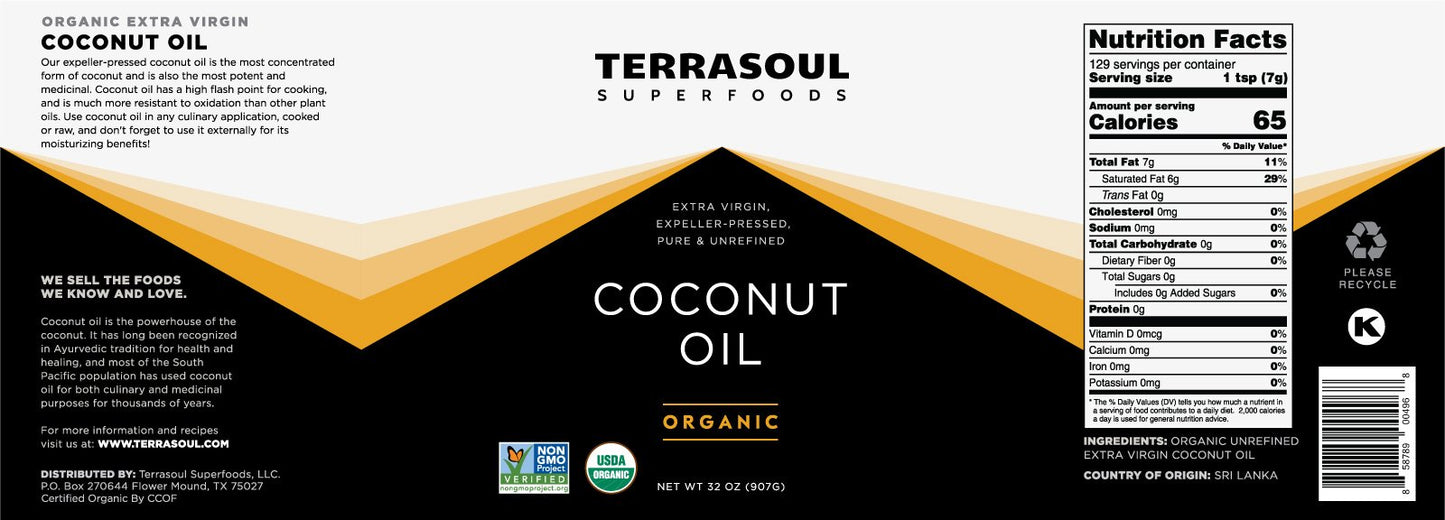 Terrasoul Superfoods Extra Virgin Organic Coconut Oil, 4 Pounds (Glass Jar) Pack Of 2