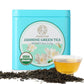 Essencesip Organic Jasmine Green Tea Loose Leaf  4oz Tin - Scented 5x with 6 000 Fresh Jasmine Blossoms  Low Caffeine  Antioxidant-Rich
