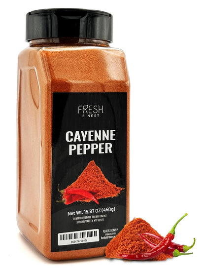 Fresh Finest Cayenne Pepper Powder 15.87 oz Bold Flavor all Natural Red Pepper Spice 50,000 SHU Heat, Commercial and Home Cookin