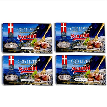 Sanniti Cod Liver, Scandinavian Edition, 4.3 Oz (Pack Of 4)