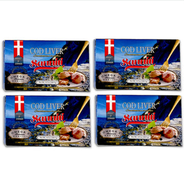 Sanniti Cod Liver, Scandinavian Edition, 4.3 Oz (Pack Of 4)