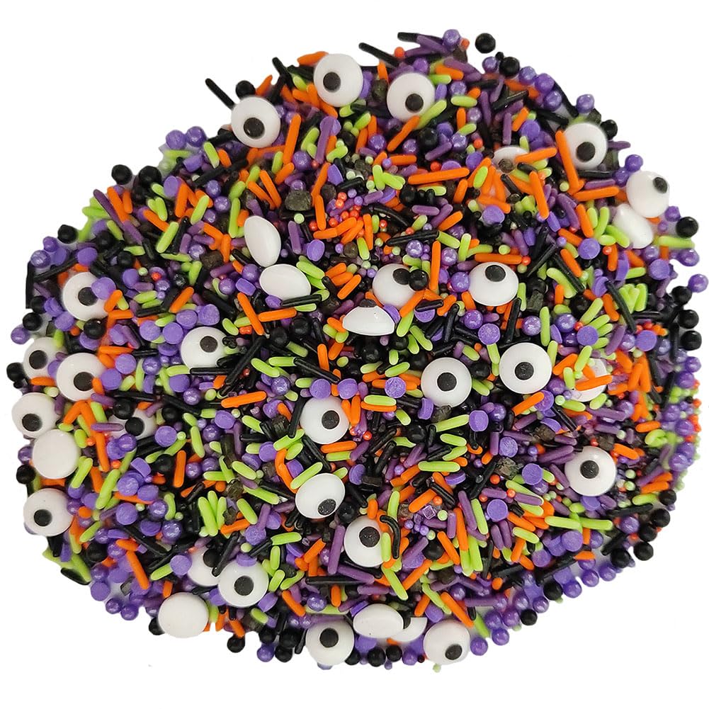 1 Bottle Candy Eyeballs Eyes Soft Jimmies Cake Cupcake Toppers Cookie Decorations Edible Holiday Sprinkles Mix for Halloween Cak