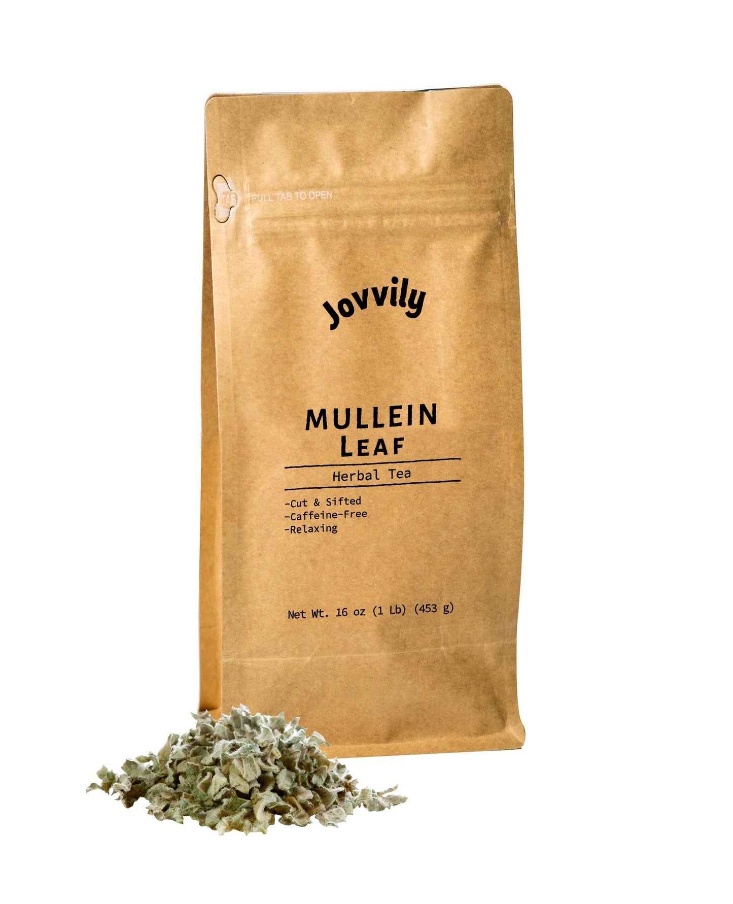 Jovvily Mullein Leaf Herbal Tea - Caffeine Free - 1 lb Cut & Sifted