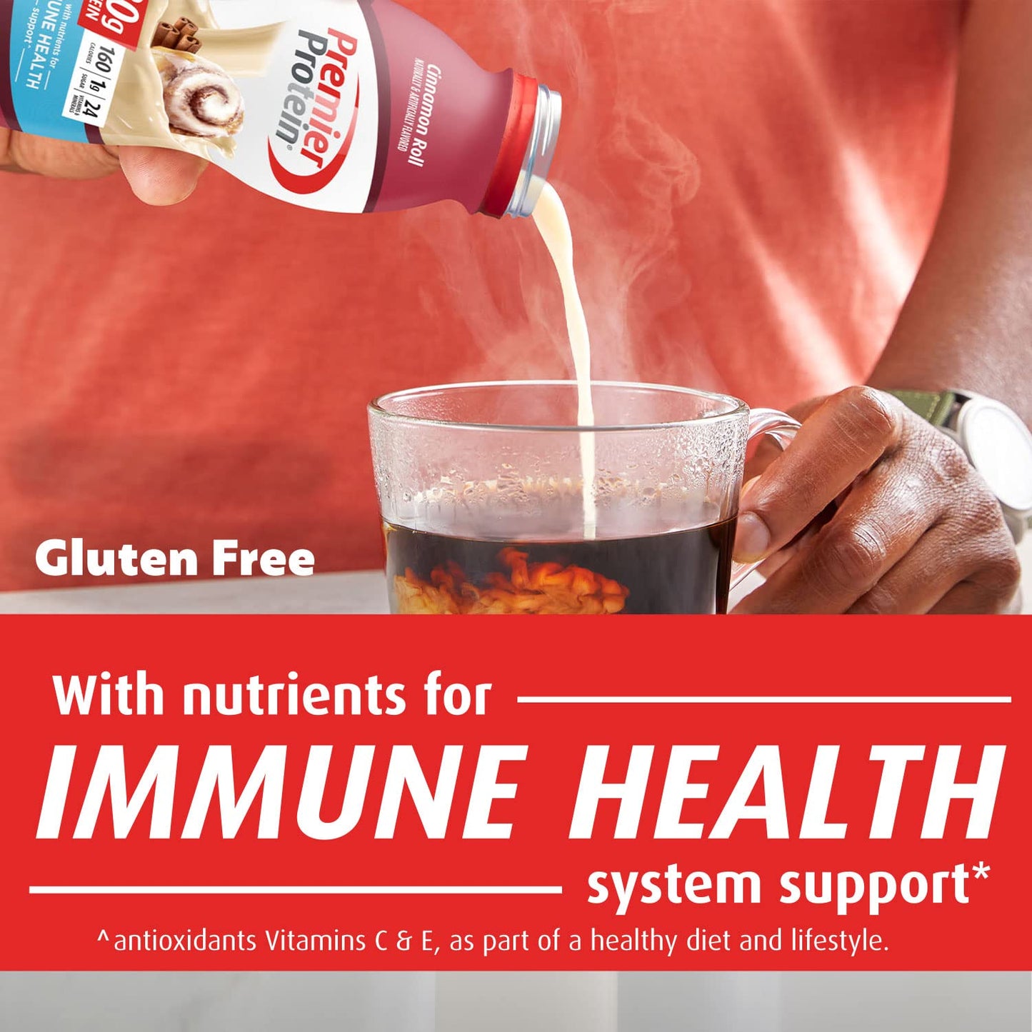 Premier Protein Shake, 30g Protein, 1g Sugar,24 Vitamins&Minerals Nutrients to Support Immune Health, Cinnamon Roll,11.5 fl oz -