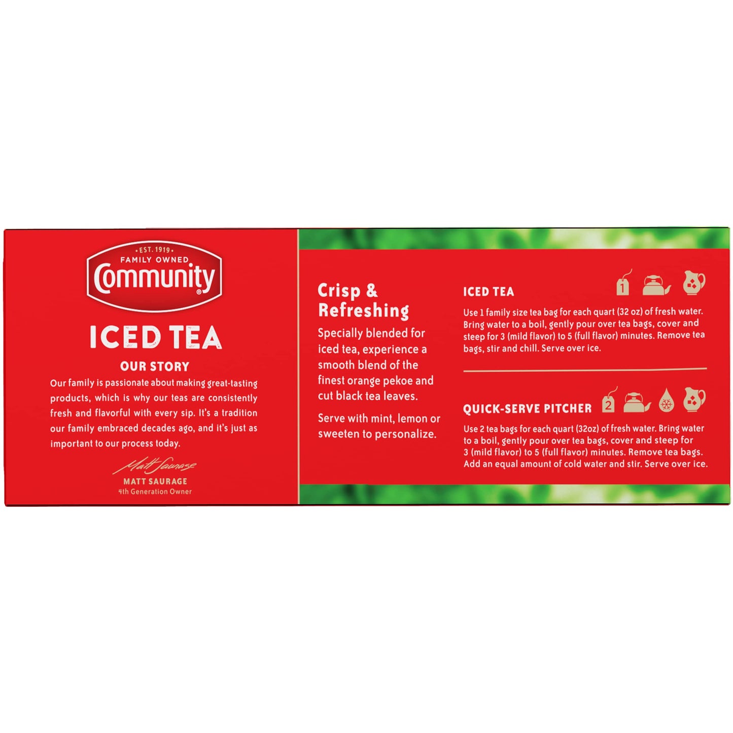 Community Coffee Decaf Tea, Family Size, 24 Count, Pack of 12