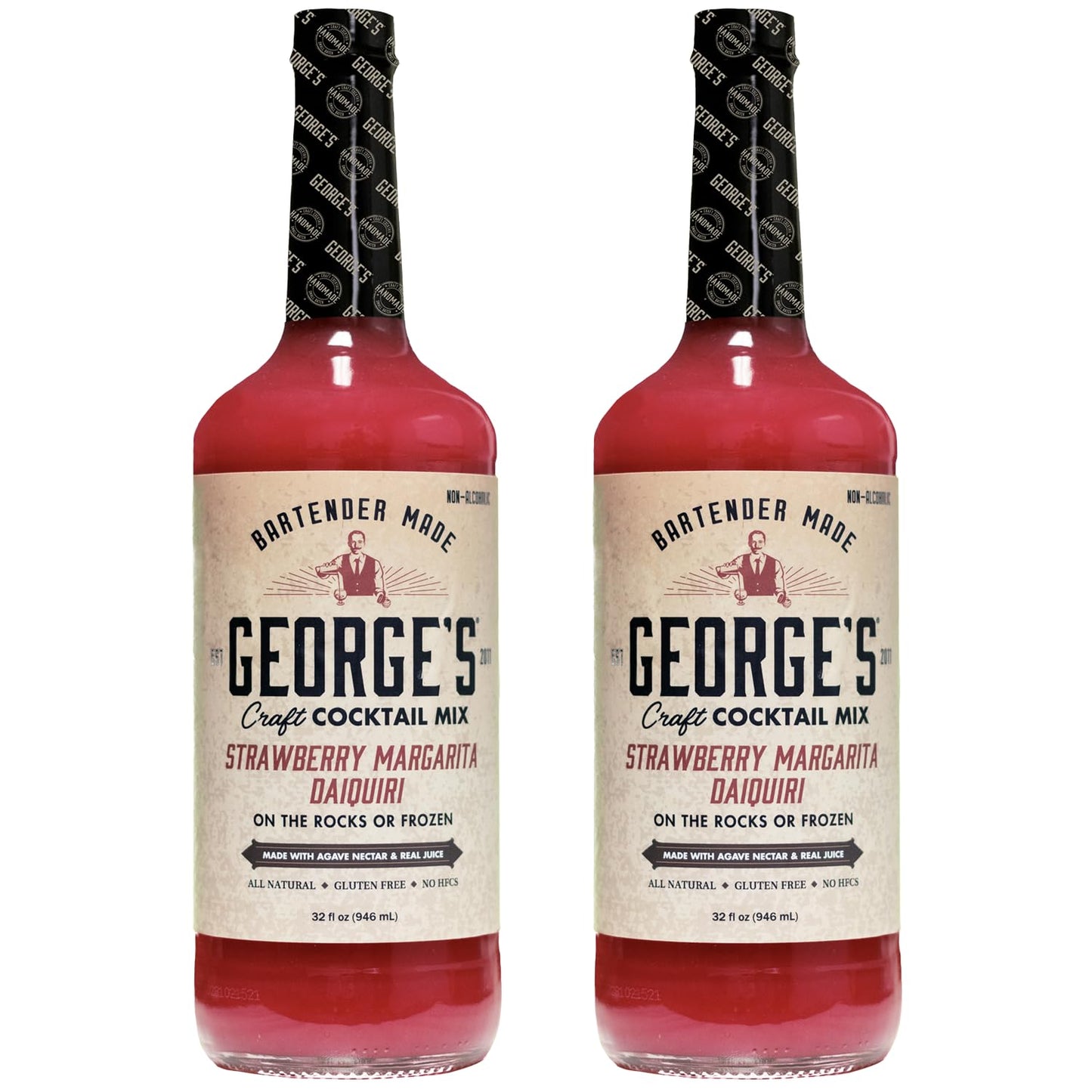 ChromaCast Strawberry Daiquiri/Margarita Mixer - Gluten Free, All Natural - 1L Bottle - 2 Pack