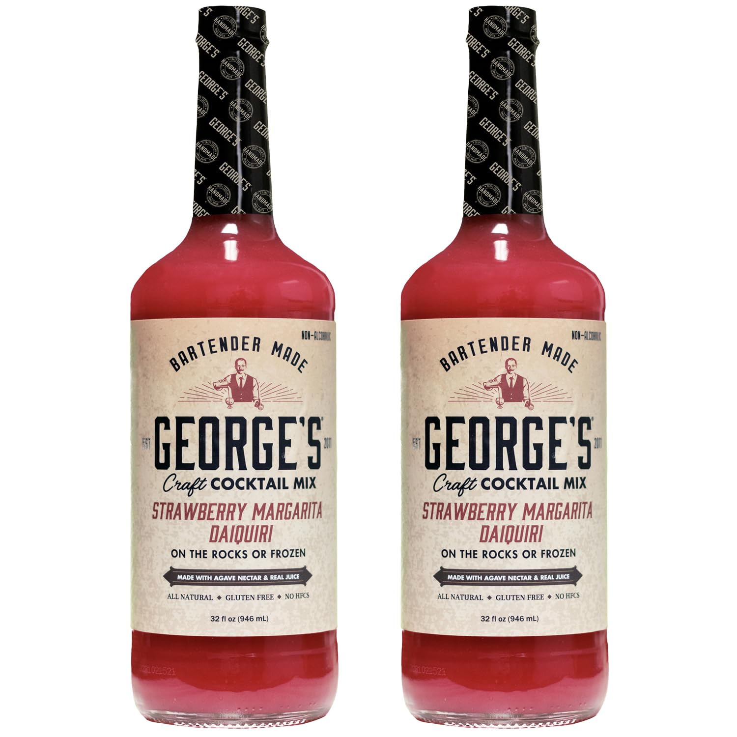 ChromaCast Strawberry Daiquiri/Margarita Mixer - Gluten Free, All Natural - 1L Bottle - 2 Pack