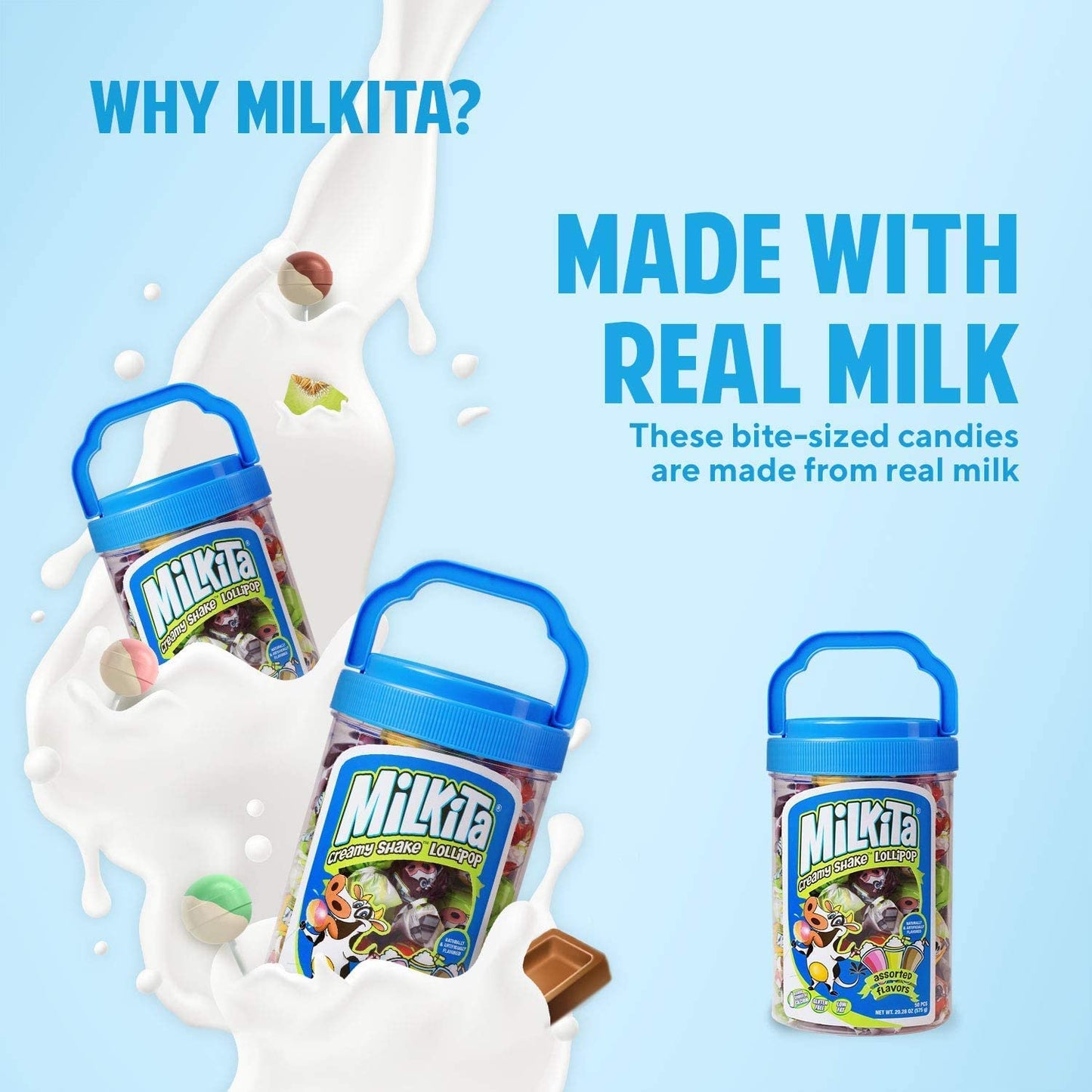 Milkita The Real Milk Candy Lollipop Jar