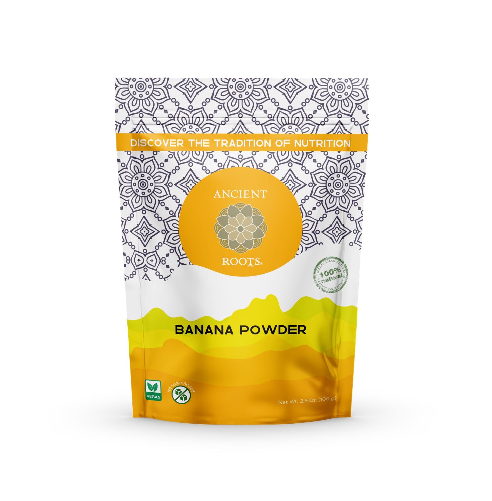 Ancient Roots Banana Powder - Freeze-dried, All-natural, No Sugar Added, Smoothie Mix, Support Digestive Health Naturally, 3.5 o