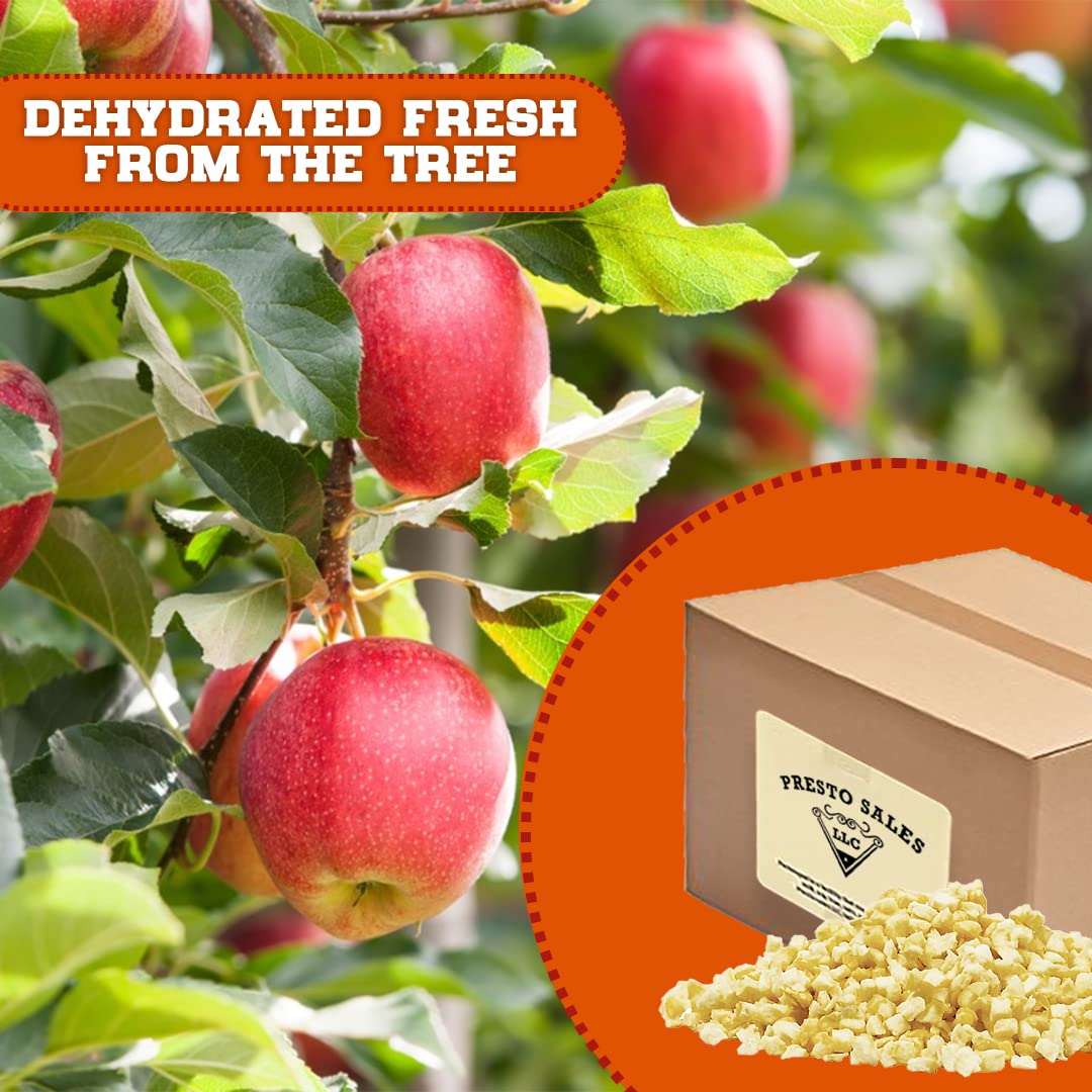 Presto Sales Dried Apple Cubes, 80 Oz | All Natural Dried Fruit Snack | Vegan, Non-Gmo, Dehydrated Fruit | Packed Fresh In 5 Lbs Bag