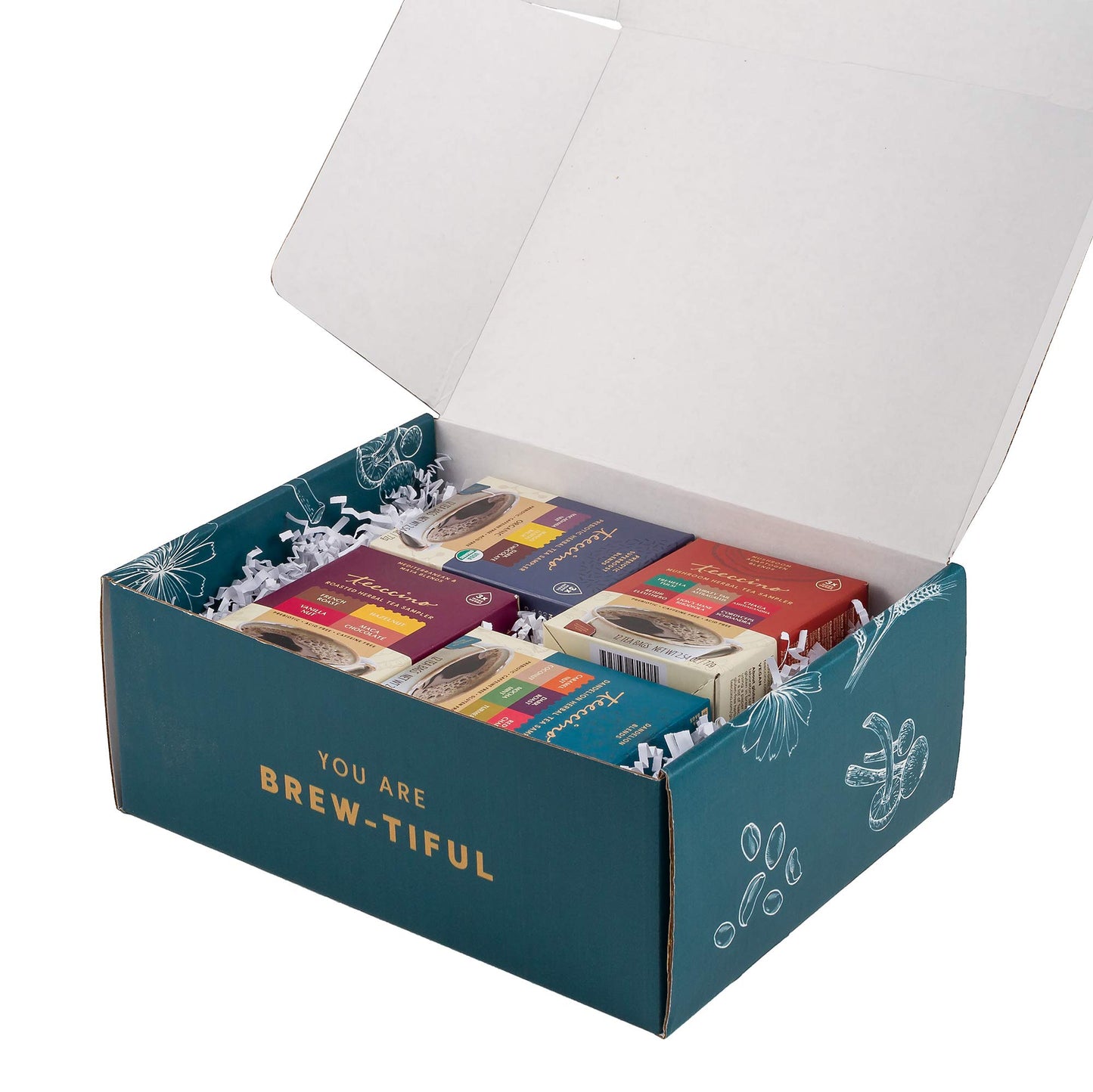Teeccino Herbal Tea Gift Set - 48 Tea Bag Sampler Assortment - 12 Count (Pack of 4) - Caffeine Free