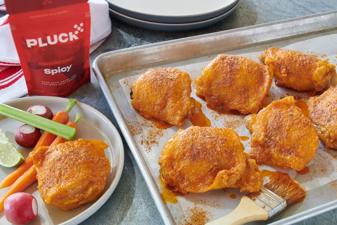 Pluck Spicy Organ Meat Blend Seasoning | From Grass-Fed & Grass-Finished Pastured Beef Organs with Redmond Real Sea Salt | 100 S