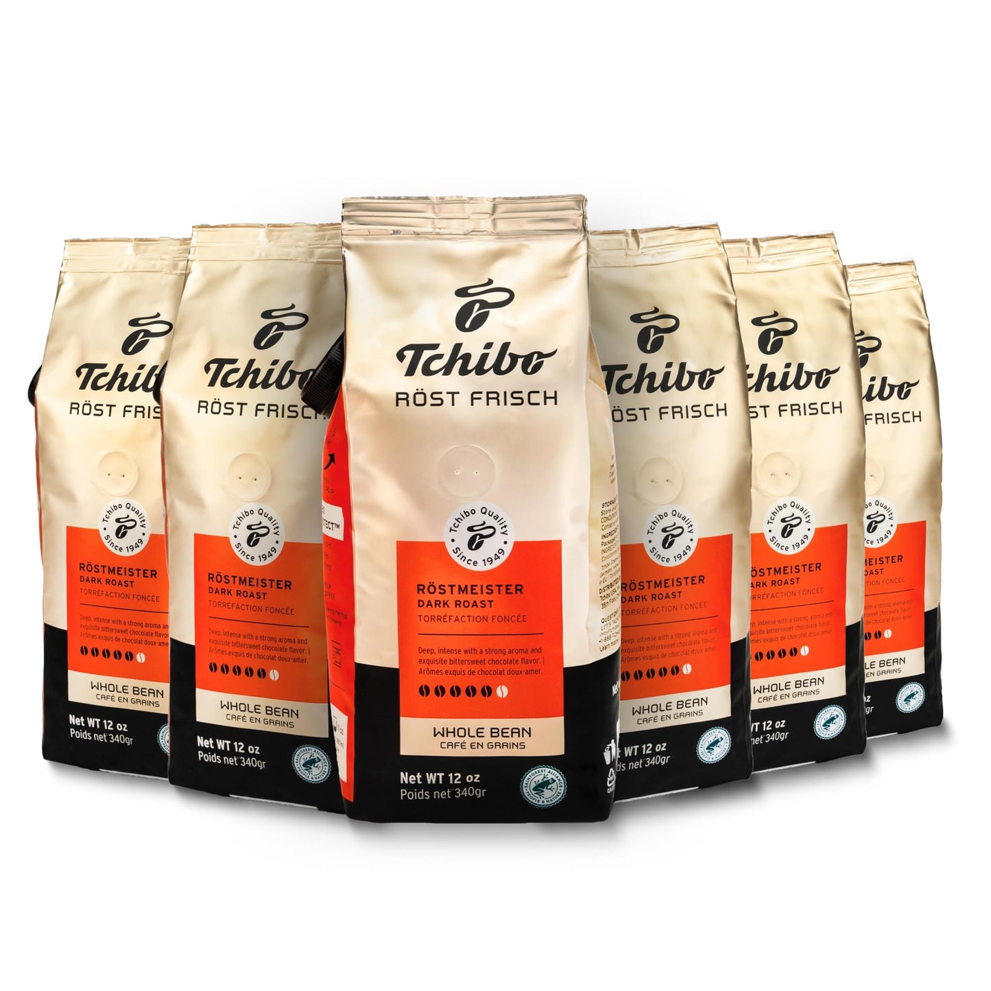 Tchibo Whole Bean Coffee - Rst Frisch Rstmeister - Dark-roasted Arabica Beans with Intense Flavor and Exquisite Aromas of Bitter