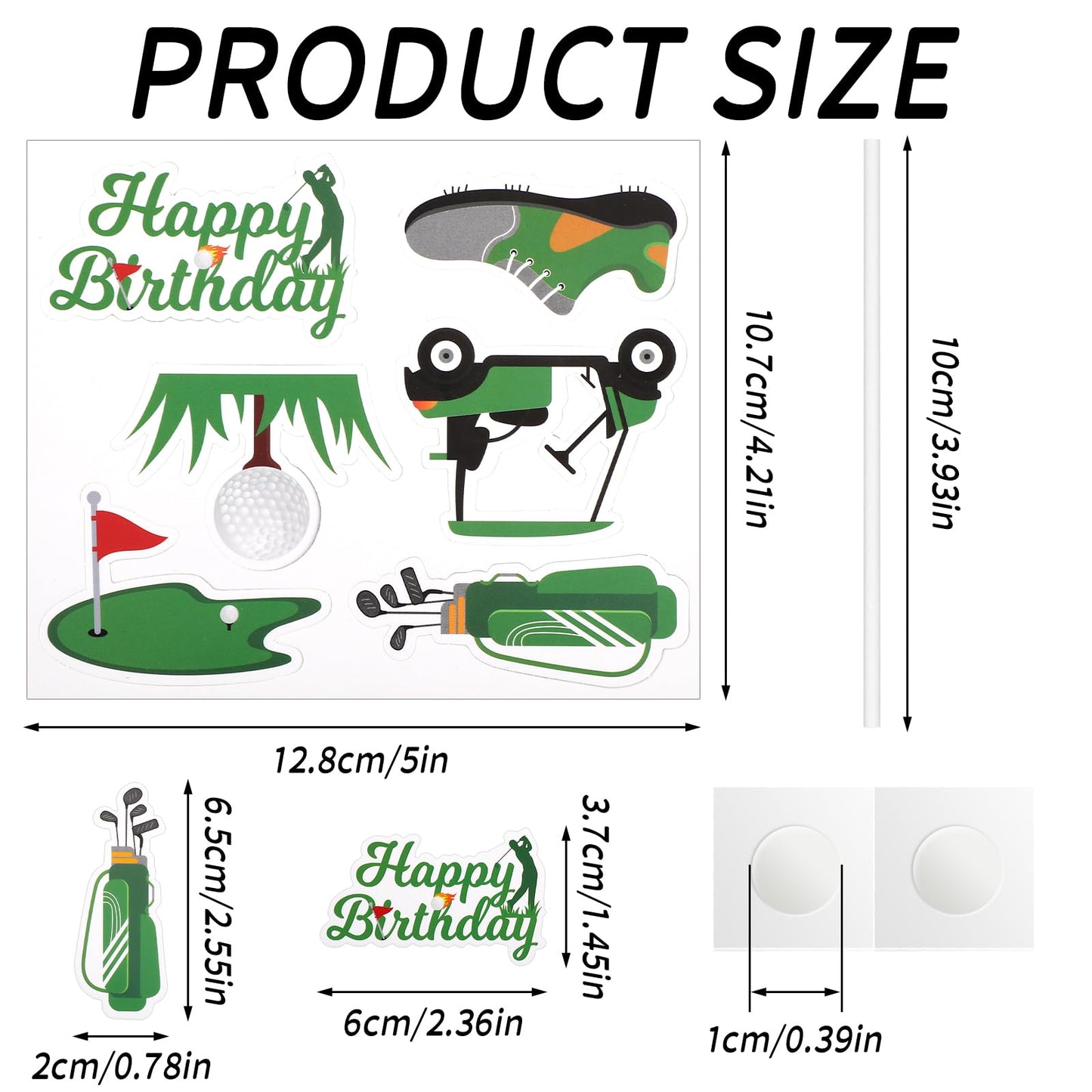 36Pcs Golf Cupcake Toppers Kit, Trophy Golf Ball Shoes Carts Bag Lawn Cupcake Picks Golf Sports Themed Birthday Party Supplies Decorations Decor For Men Baby Shower Birthday Gatherings