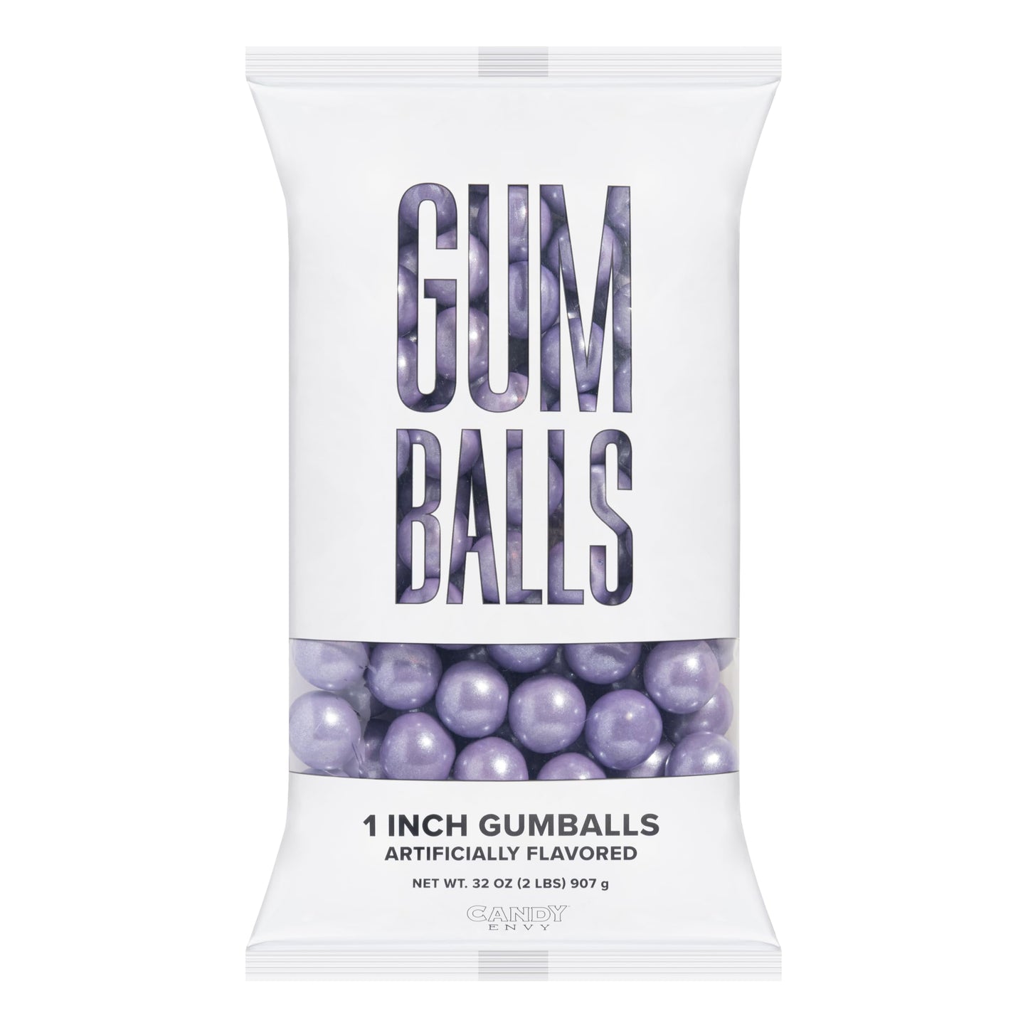 Candy Envy - Shimmer Lavender 1 Inch Gumballs - 2Lb Bag - Approximately 113 Gumballs Per Bag - North American Made & Kosher Cert
