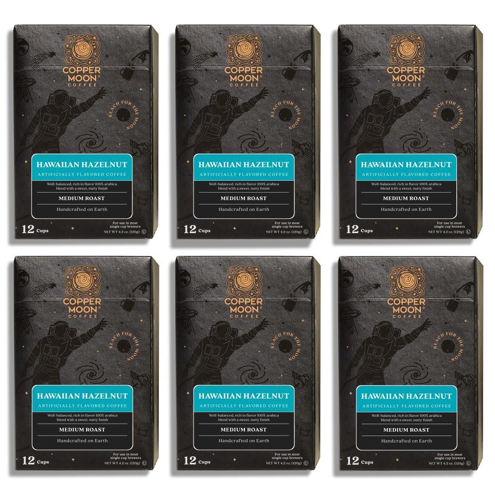 Copper Moon Hawaiian Hazelnut Coffee Pods for Keurig K-Cup malt-inspired  72 Count