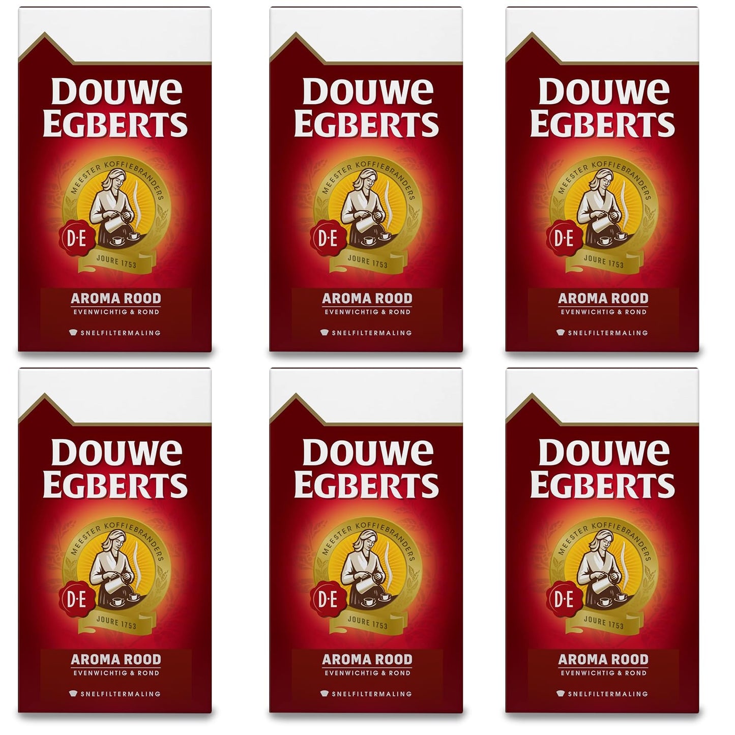 Douwe Egberts Aroma Rood (Course Grind),Imported From Holland, 17.6 Oz (Pack of 6)
