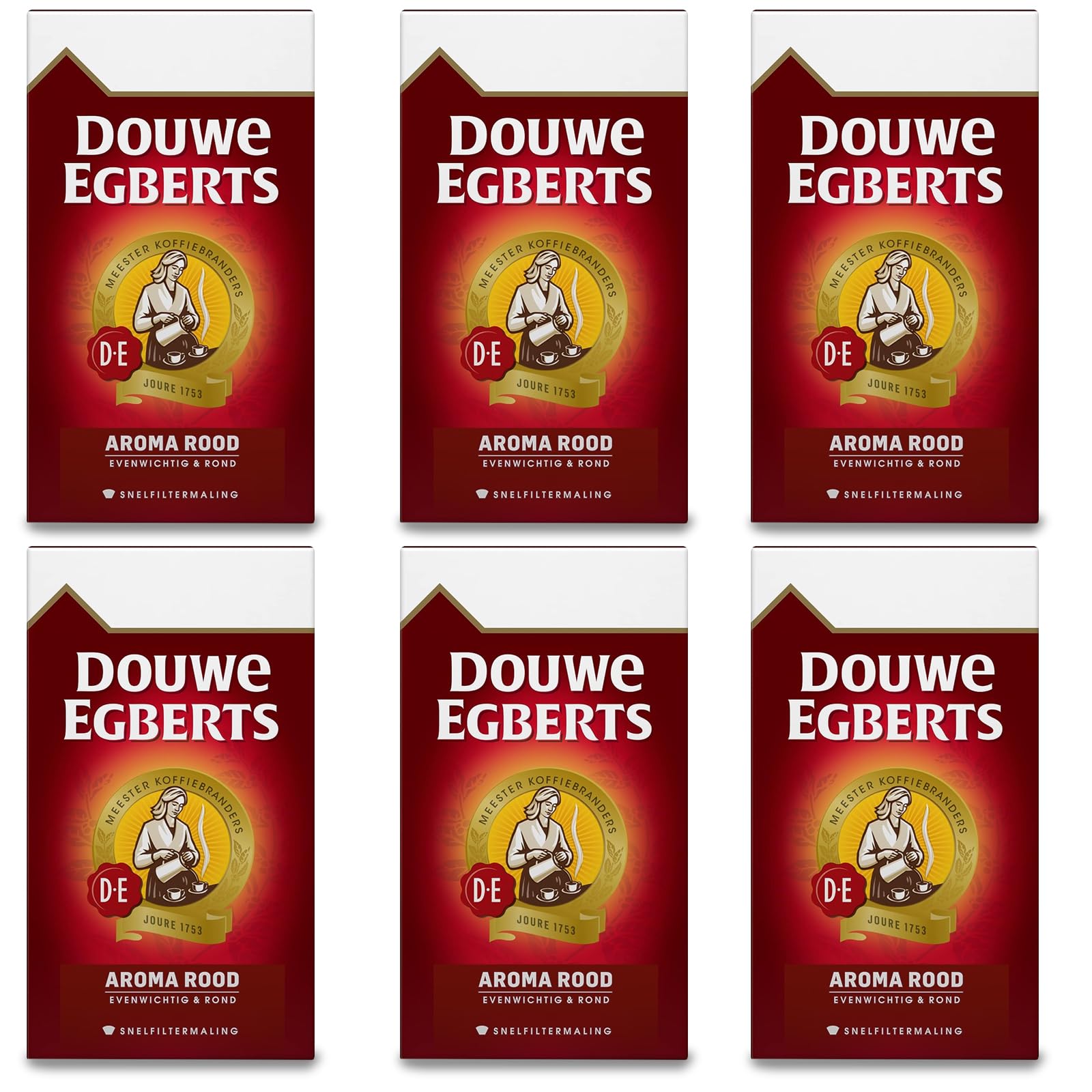 Douwe Egberts Aroma Rood (Course Grind),Imported From Holland, 17.6 Oz (Pack of 6)
