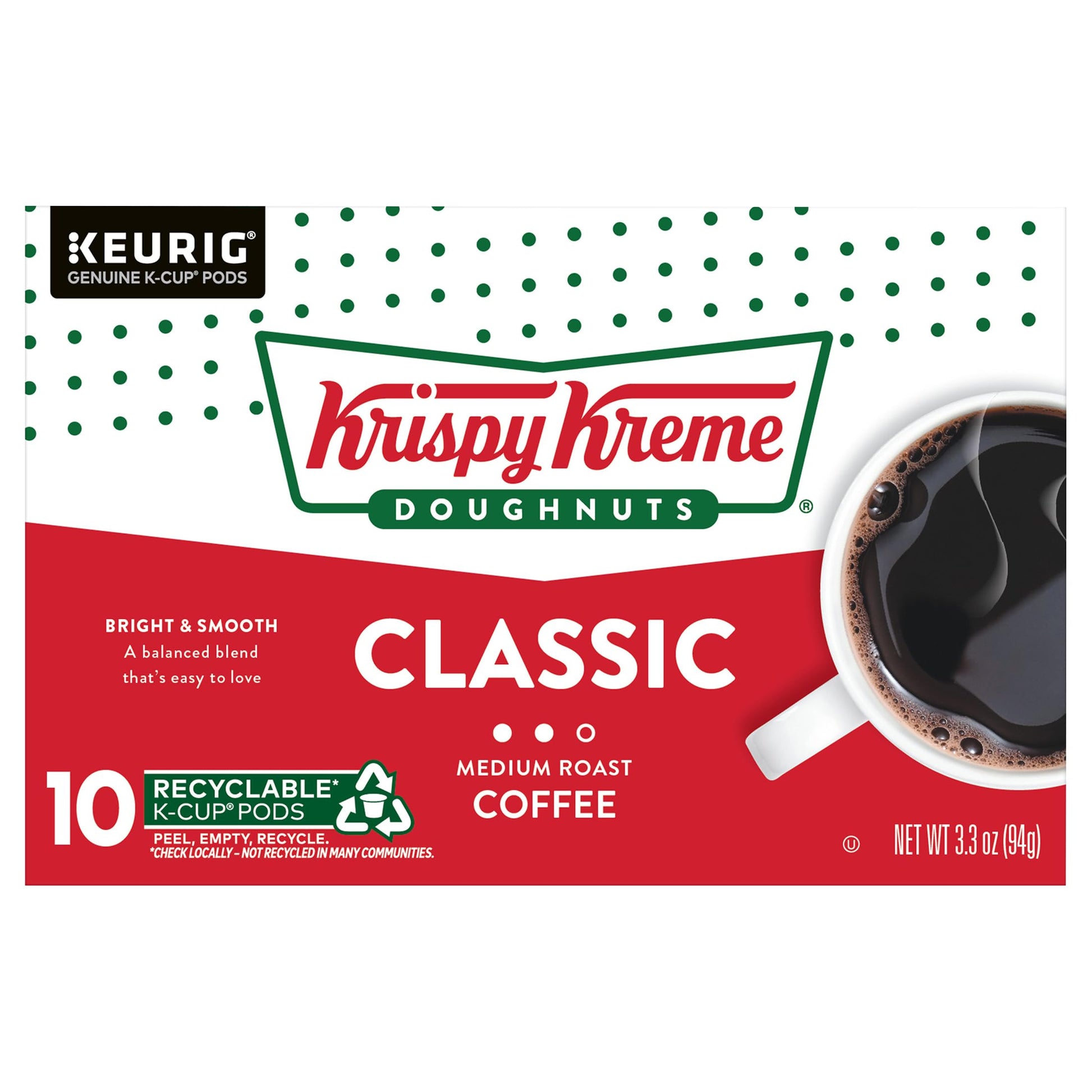 Krispy Kreme Doughnuts  Light Roast Coffee  3.3 Ounce